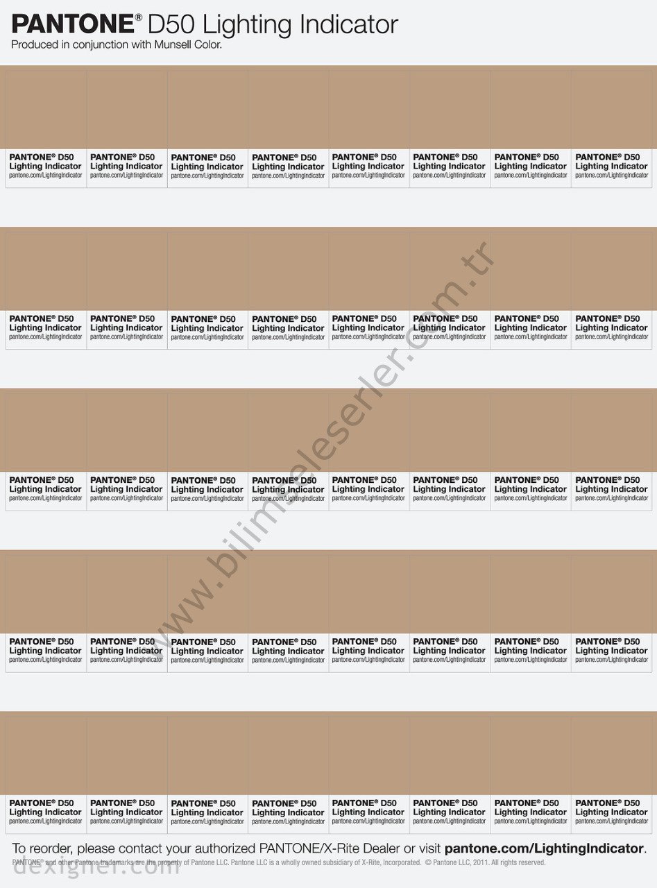 Pantone Lighting Indicator Stickers D50