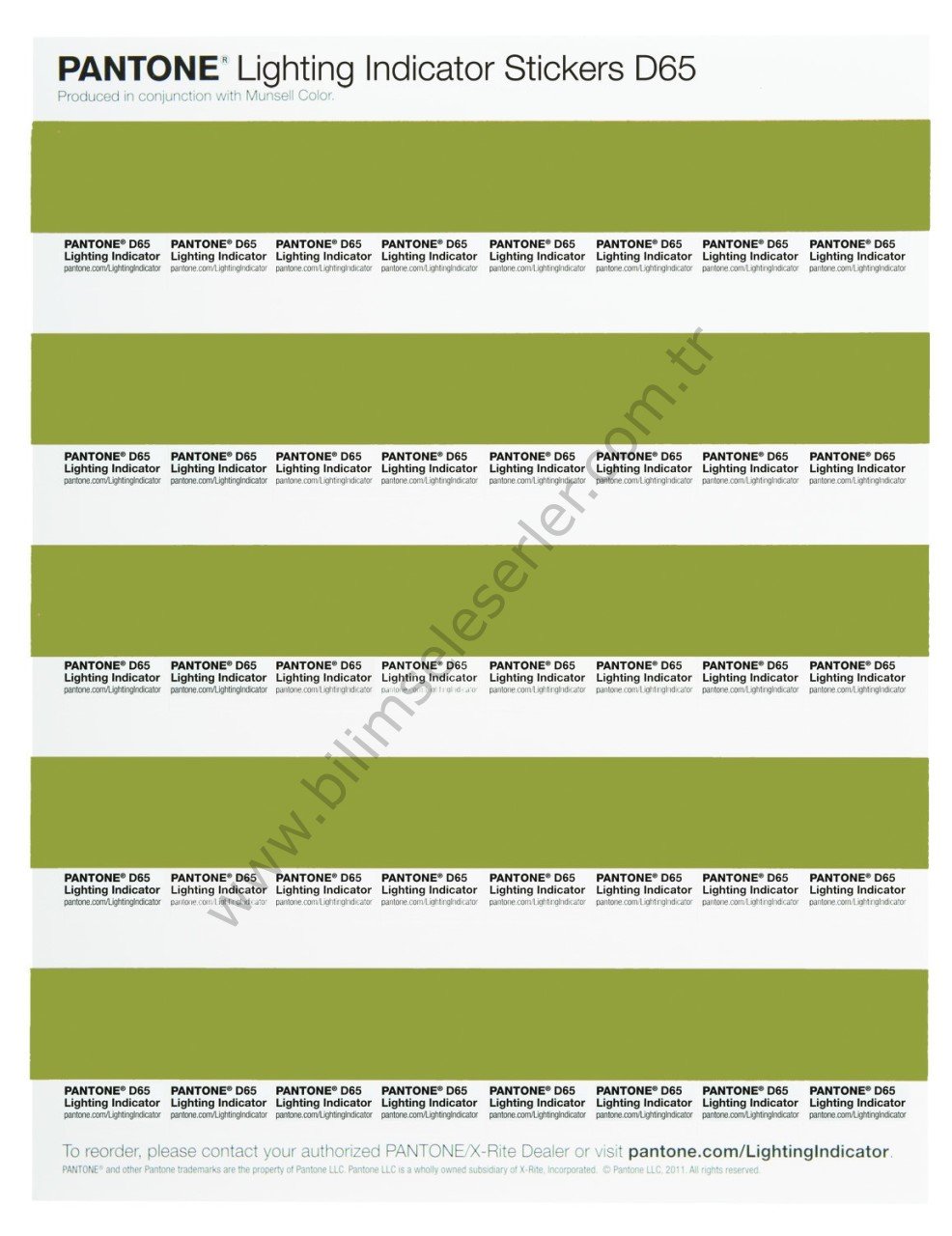 Pantone Lighting Indicator Stickers D65