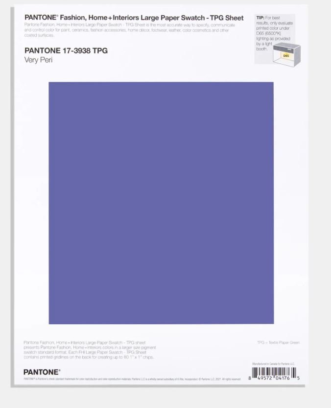 PANTONE LARGE PAPER SWATCH 17-3938 TPG