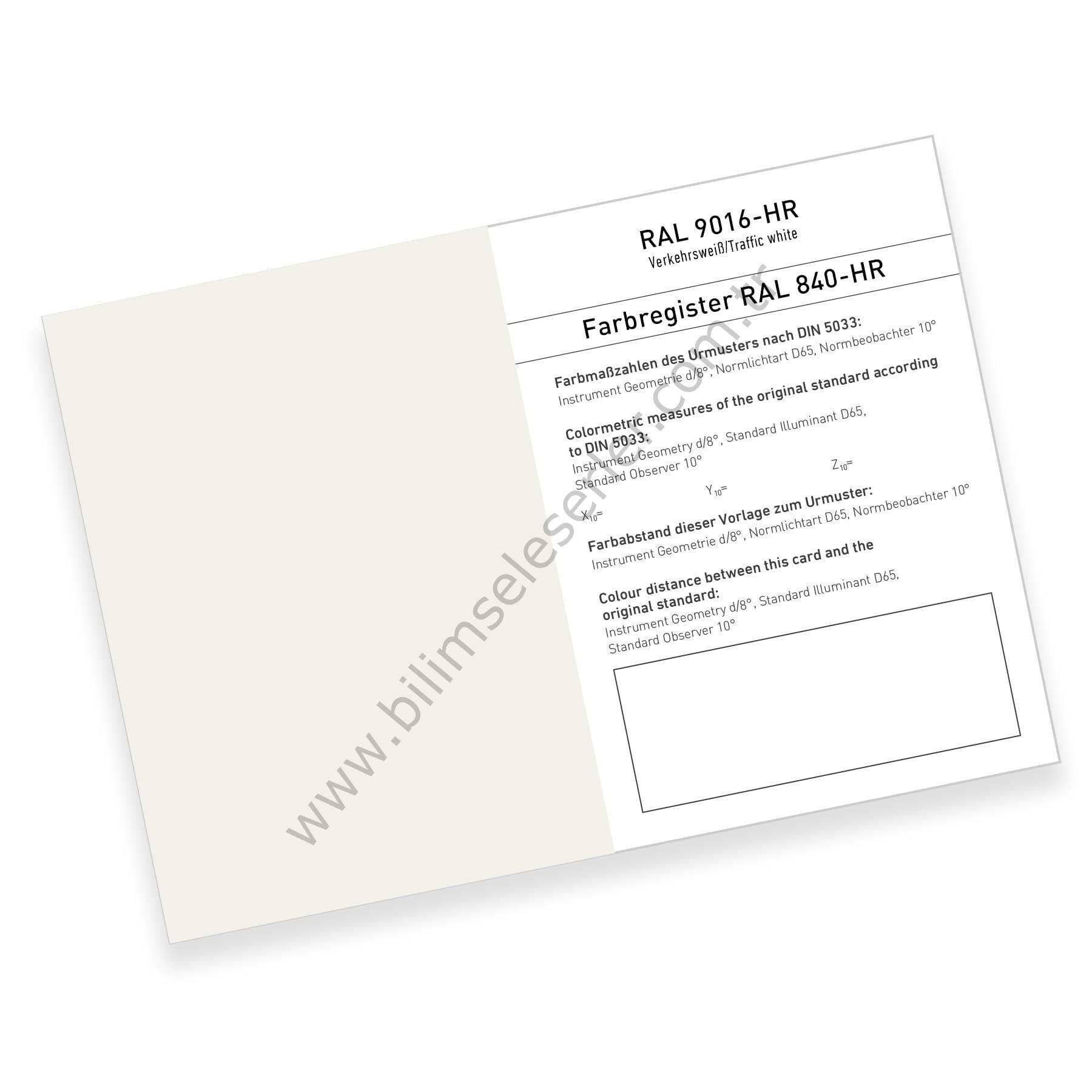 RAL 840-HR Color primary standard set 9016 - Traffic white